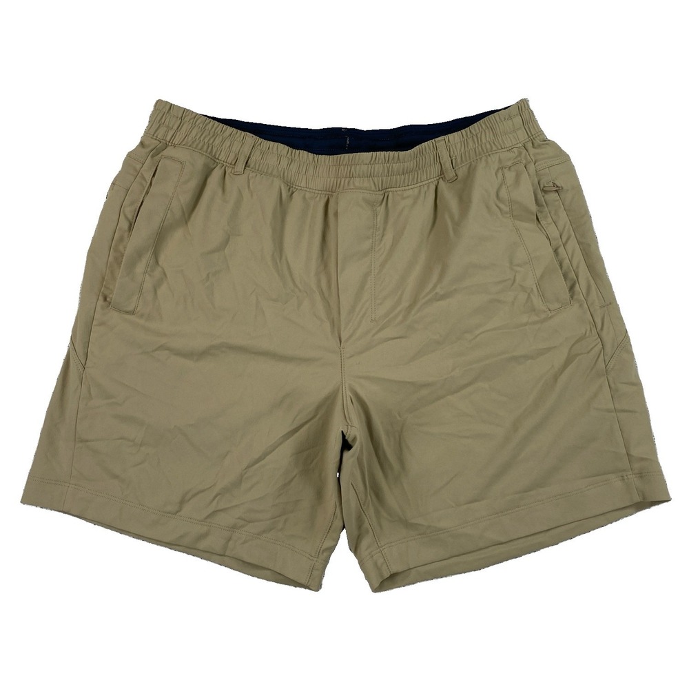 Birddogs Brief Lined Athletic Shorts Men's XL Beige Zipper Pockets